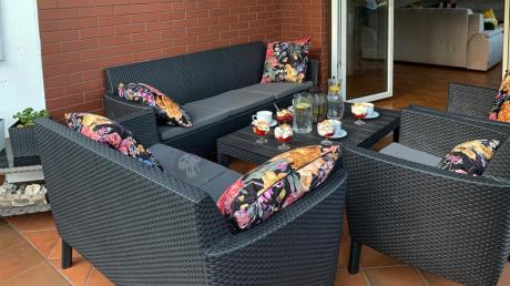 Zestaw ogrodowy dla 7 osób Meblobranie STL grafitowy