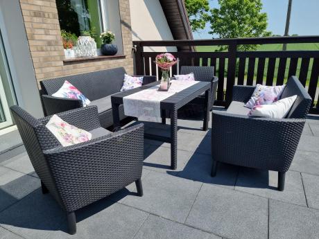 Zestaw ogrodowy dla 7 osób Meblobranie STL grafitowy