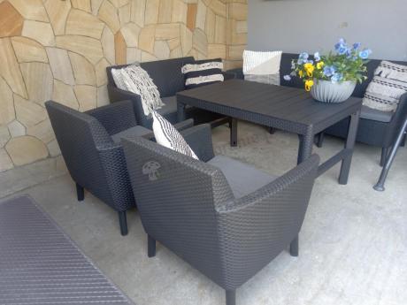 Zestaw ogrodowy dla 7 osób Meblobranie STL grafitowy