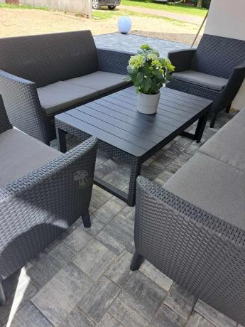 Zestaw ogrodowy dla 7 osób Meblobranie STL grafitowy