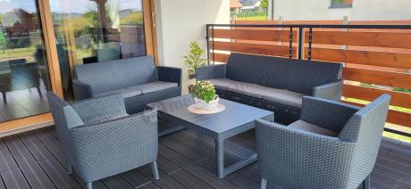 Zestaw ogrodowy dla 7 osób Meblobranie STL grafitowy