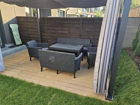 Zestaw ogrodowy dla 7 osób Meblobranie STL grafitowy