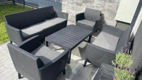 Zestaw ogrodowy dla 7 osób Meblobranie STL grafitowy