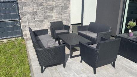 Zestaw ogrodowy dla 7 osób Meblobranie STL grafitowy