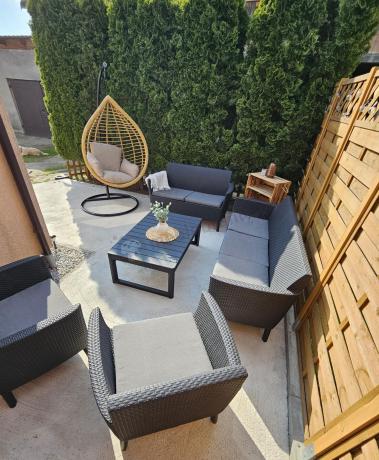 Zestaw ogrodowy dla 7 osób Meblobranie STL grafitowy