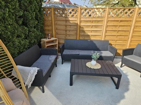 Zestaw ogrodowy dla 7 osób Meblobranie STL grafitowy