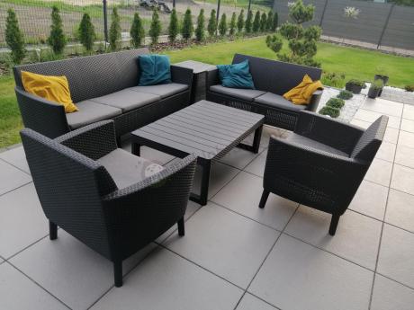 Zestaw ogrodowy dla 7 osób Meblobranie STL grafitowy