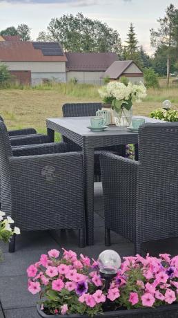 Zestaw ogrodowy dla 8 osób stół + fotele Meblobranie TG8 grafit