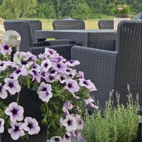 Zestaw ogrodowy dla 8 osób stół + fotele Meblobranie TG8 grafit