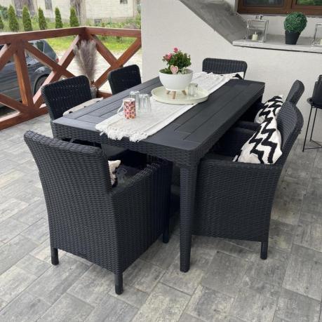 Zestaw ogrodowy dla 8 osób stół + fotele Meblobranie TG8 grafit