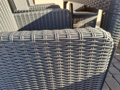 Zestaw ogrodowy dla 8 osób stół + fotele Meblobranie TG8 grafit