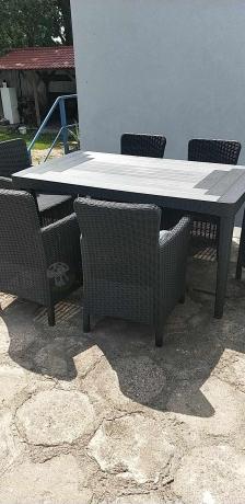 Zestaw ogrodowy dla 8 osób stół + fotele Meblobranie TG8 grafit