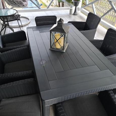 Zestaw ogrodowy dla 8 osób stół + fotele Meblobranie TG8 grafit