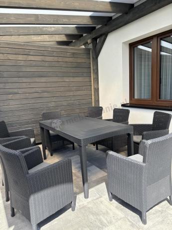 Zestaw ogrodowy dla 8 osób stół + fotele Meblobranie TG8 grafit