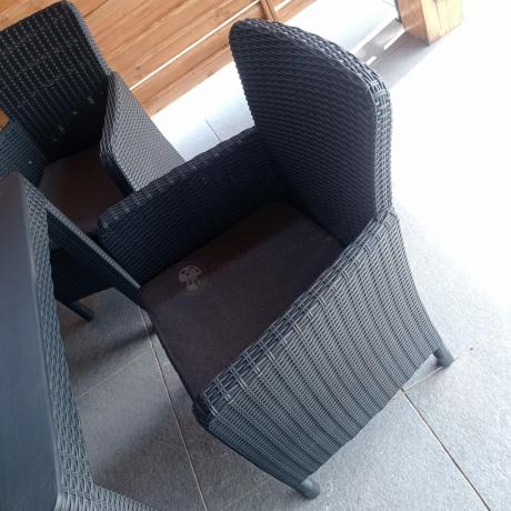 Zestaw ogrodowy dla 8 osób stół + fotele Meblobranie TG8 grafit