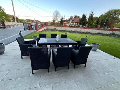 Zestaw ogrodowy dla 8 osób stół + fotele Meblobranie TG8 grafit