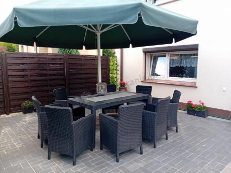 Zestaw ogrodowy dla 8 osób stół + fotele Meblobranie TG8 grafit