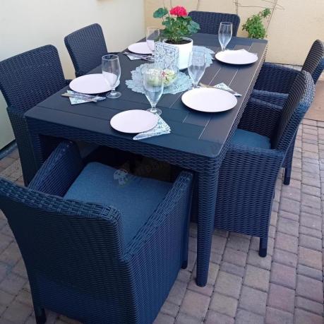 Zestaw ogrodowy dla 8 osób stół + fotele Meblobranie TG8 grafit