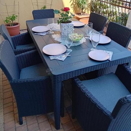 Zestaw ogrodowy dla 8 osób stół + fotele Meblobranie TG8 grafit