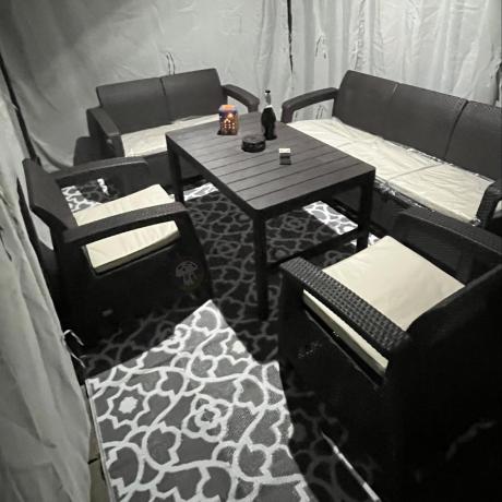 Zestaw ogrodowy Meblobranie CTL7 z podnoszonym stolikiem Brąz