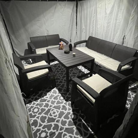 Zestaw ogrodowy Meblobranie CTL7 z podnoszonym stolikiem Brąz