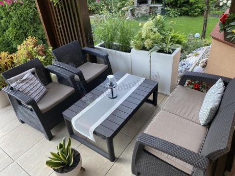 Zestaw ogrodowy Meblobranie CTL7 z podnoszonym stolikiem Brąz