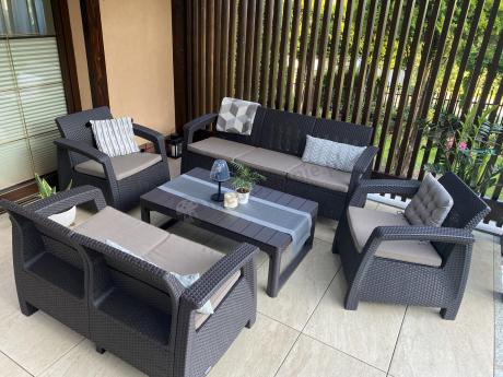 Zestaw ogrodowy Meblobranie CTL7 z podnoszonym stolikiem Brąz