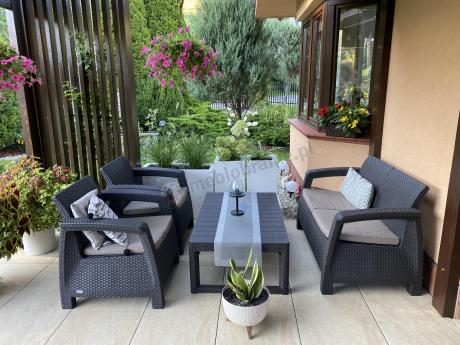 Zestaw ogrodowy Meblobranie CTL7 z podnoszonym stolikiem Brąz