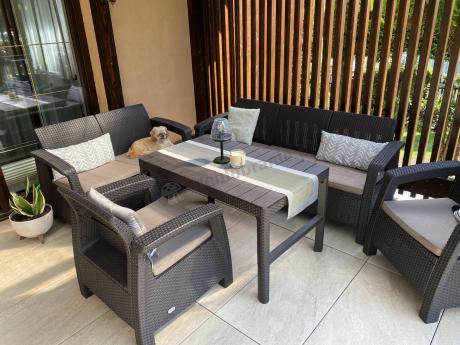 Zestaw ogrodowy Meblobranie CTL7 z podnoszonym stolikiem Brąz