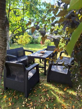 Zestaw ogrodowy Meblobranie CTL7 z podnoszonym stolikiem Brąz