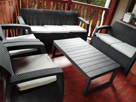 Zestaw ogrodowy Meblobranie CTL7 z podnoszonym stolikiem Brąz