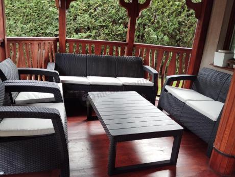 Zestaw ogrodowy Meblobranie CTL7 z podnoszonym stolikiem Brąz