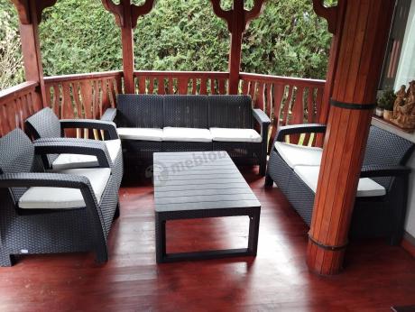 Zestaw ogrodowy Meblobranie CTL7 z podnoszonym stolikiem Brąz