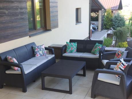 Zestaw ogrodowy Meblobranie CTL7 z podnoszonym stolikiem Brąz