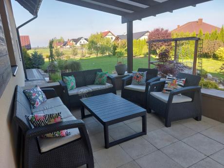 Zestaw ogrodowy Meblobranie CTL7 z podnoszonym stolikiem Brąz