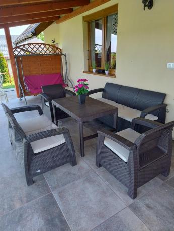 Zestaw ogrodowy Meblobranie CTL7 z podnoszonym stolikiem Brąz