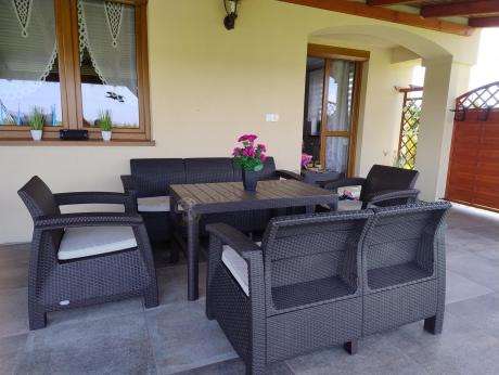 Zestaw ogrodowy Meblobranie CTL7 z podnoszonym stolikiem Brąz