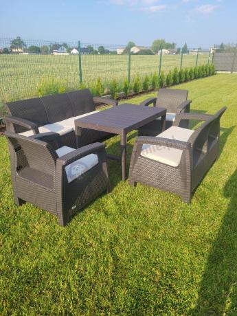 Zestaw ogrodowy Meblobranie CTL7 z podnoszonym stolikiem Brąz