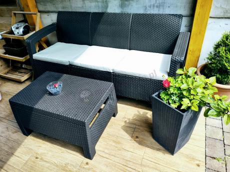 Zestaw ogrodowy Meblobranie CTL7 z podnoszonym stolikiem Brąz