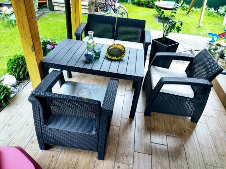 Zestaw ogrodowy Meblobranie CTL7 z podnoszonym stolikiem Brąz