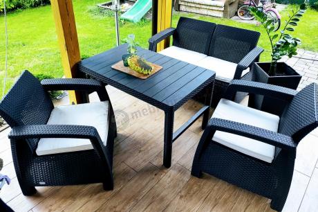 Zestaw ogrodowy Meblobranie CTL7 z podnoszonym stolikiem Brąz