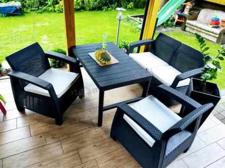 Zestaw ogrodowy Meblobranie CTL7 z podnoszonym stolikiem Brąz