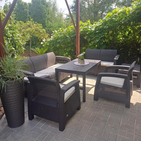 Zestaw ogrodowy Meblobranie CTL7 z podnoszonym stolikiem Brąz