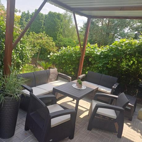 Zestaw ogrodowy Meblobranie CTL7 z podnoszonym stolikiem Brąz