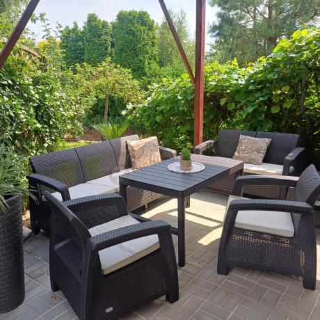 Zestaw ogrodowy Meblobranie CTL7 z podnoszonym stolikiem Brąz