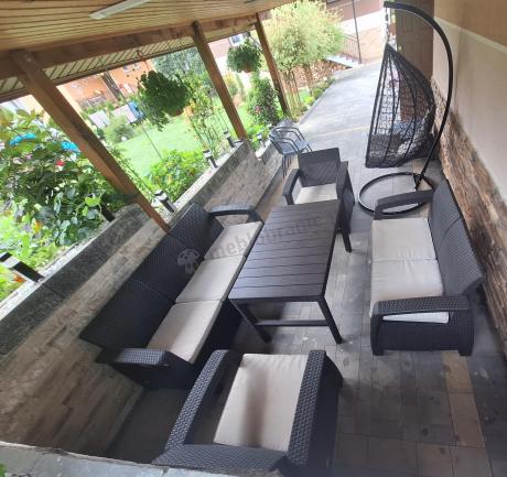 Zestaw ogrodowy Meblobranie CTL7 z podnoszonym stolikiem Brąz