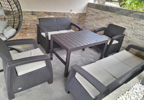 Zestaw ogrodowy Meblobranie CTL7 z podnoszonym stolikiem Brąz