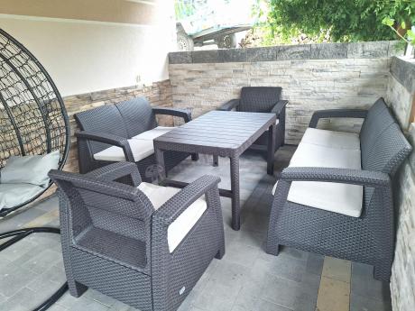 Zestaw ogrodowy Meblobranie CTL7 z podnoszonym stolikiem Brąz