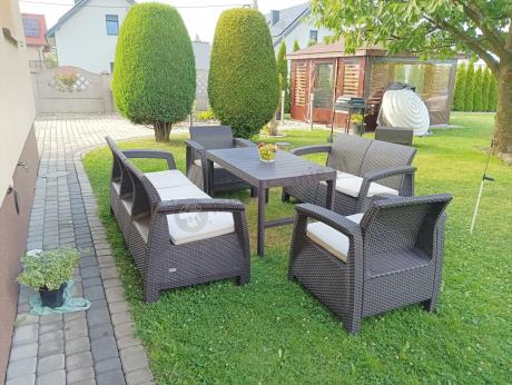 Zestaw ogrodowy Meblobranie CTL7 z podnoszonym stolikiem Brąz