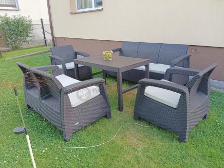 Zestaw ogrodowy Meblobranie CTL7 z podnoszonym stolikiem Brąz